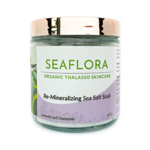 Re-Mineralizing Sea Salt Soak – Lavender & Chamomile – for all ages & skin types (455g/16oz) – Vegan