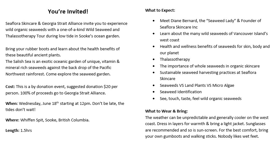 Seaflora Skincare Seaweed tour - Seaflora Skincare Seaflora Skincare Seaweed tour for World Ocean's Day