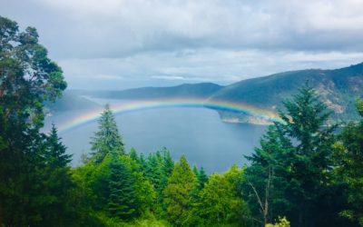 Rainbow at the Malahat Chalet