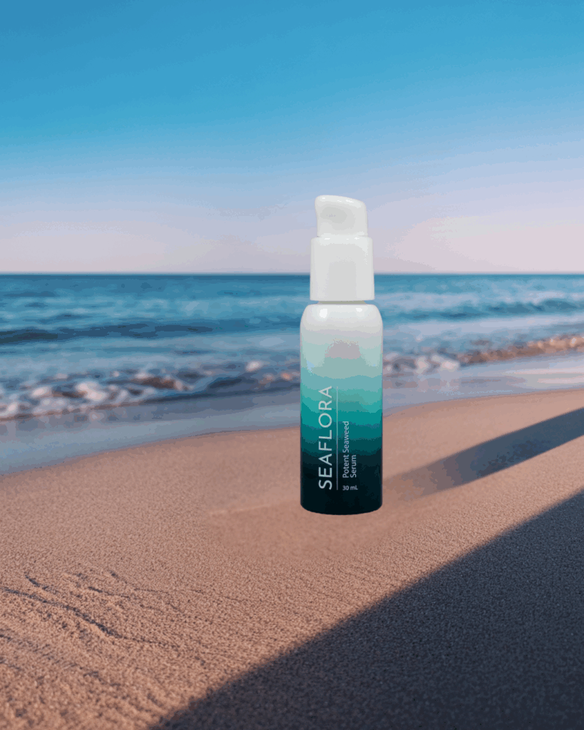 Seaflora's Potent Seaweed Serum which helps detoxify the skin.