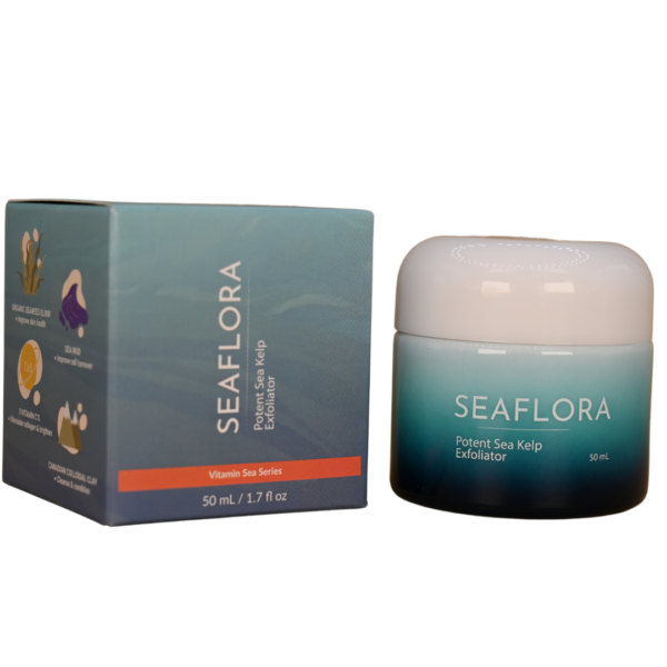 Potent Sea Kelp Exfoliator: Natural Face Scrub utilizing Kombu + Kaolin Clay + Aloe Vera + Vitamin C