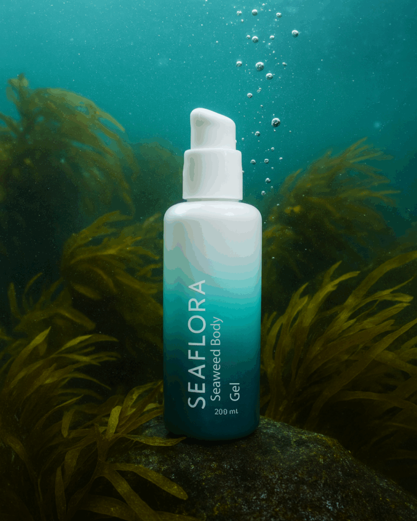 Seaflora's Seaweed Body Gel which is part of our calming skincare routine.