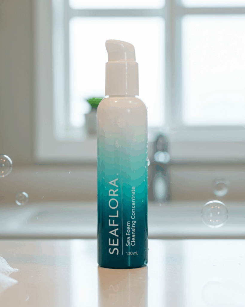 Seaflora's Sea Foam Cleansing Concentrate which helps skin with dry mountain air.